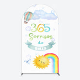 Aperturee - Aperturee Sun Rainbow 365 Sorrisos Do 1st Birthday Arch Backdrop